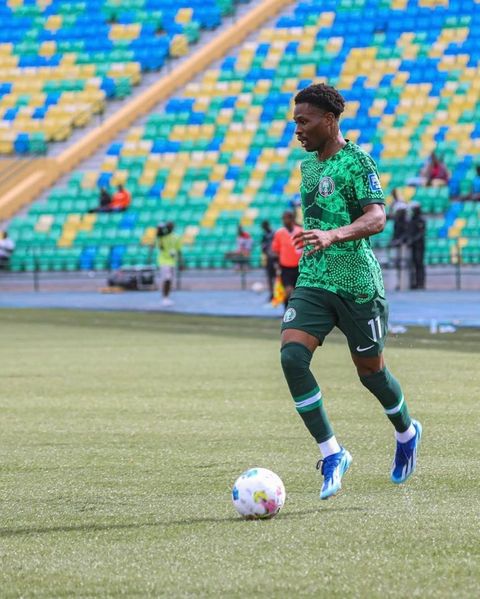 Nathan Tella playing for Nigeria (Photo via Tella on Instagram)