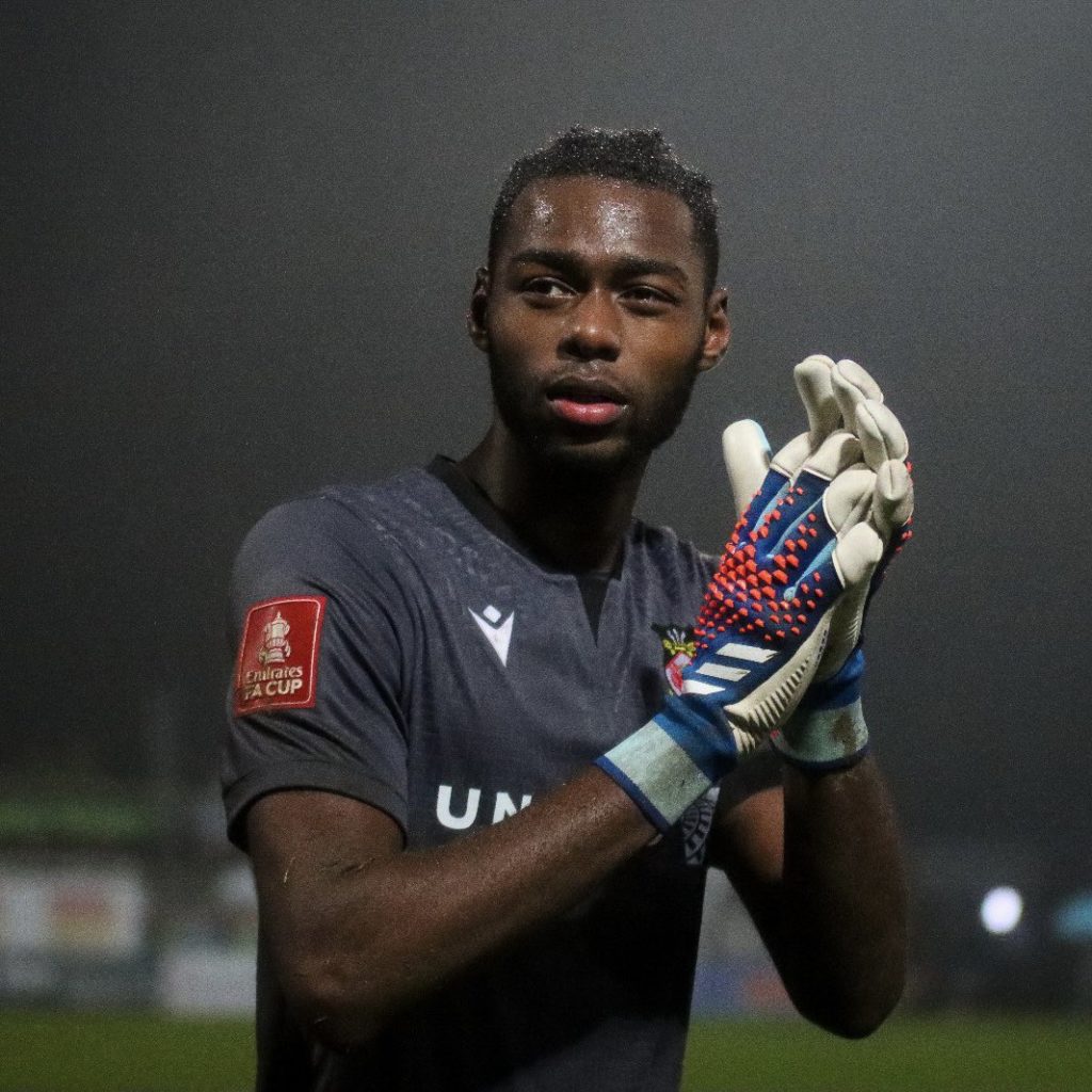 22yo sends message to Arsenal after completing permanent exit 4 Arthur Okonkwo with Wrexham AFC (Photo via Wrexham on Twitter)