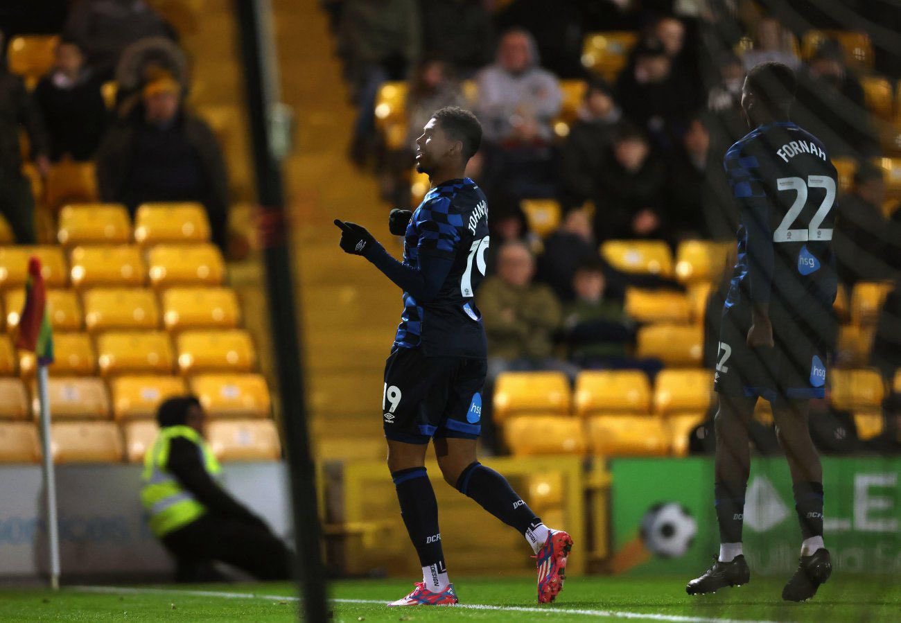 Tyreece John-Jules celebrates a goal for Derby County (Photo via John-Jules on Twitter)