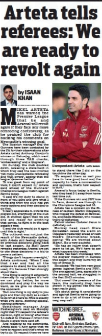 Arsenal vs PGMOL and the media: A roundup 4 Daily Mail misrepresent what Arteta said