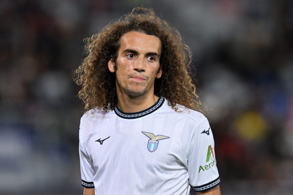 BOLOGNA, ITALY - NOVEMBER 03: Mattéo Guendouzi of SS Lazio during the Serie A TIM match between Bologna FC and SS Lazio at Stadio Renato Dall'Ara on November 03, 2023 in Bologna, Italy. (Photo by Alessandro Sabattini/Getty Images)