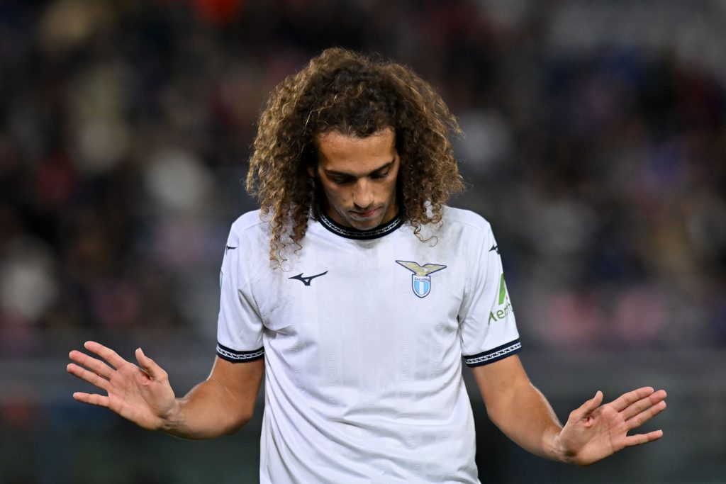 BOLOGNA, ITALY - NOVEMBER 03: Mattéo Guendouzi of SS Lazio during the Serie A TIM match between Bologna FC and SS Lazio at Stadio Renato Dall'Ara on November 03, 2023 in Bologna, Italy. (Photo by Alessandro Sabattini/Getty Images)