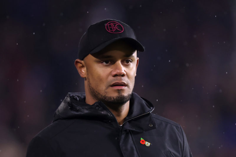 BURNLEY, ENGLAND - NOVEMBER 04: Vincent Kompany, Manager of Burnley, looks on during the Premier League match between Burnley FC and Crystal Palace...