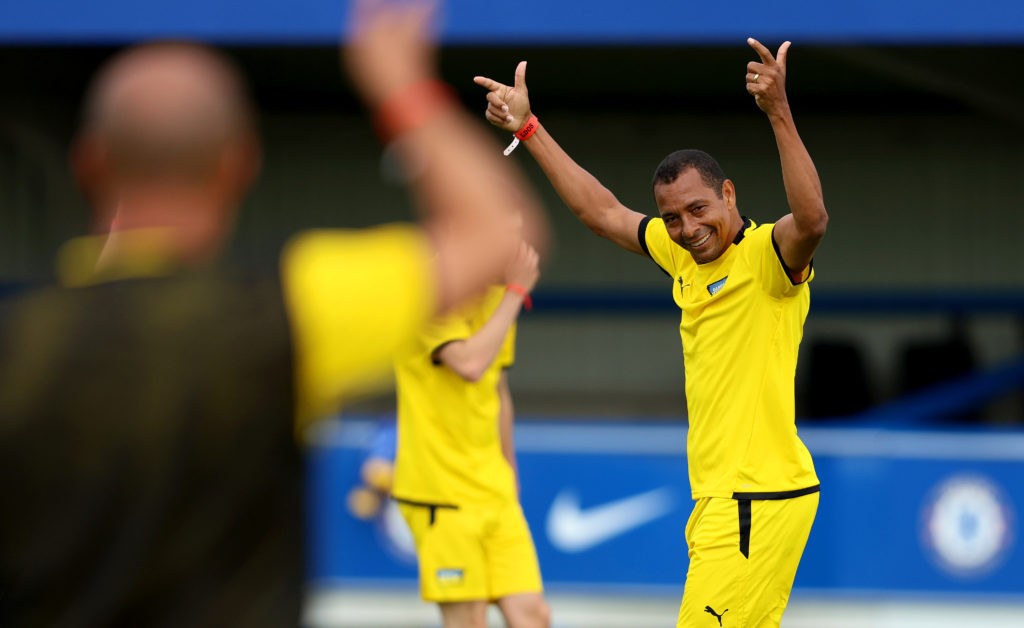 KINGSTON UPON THAMES, ENGLAND - AUGUST 04: Gilberto Silva during the Game4Ukraine training session at Kingsmeadow on August 04, 2023 in Kingston upon Thames, England. Legend Andriy Shevchenko, Arsenal player and Ukraine captain Oleksandr Zinchenko, with the support of President Zelenskyy's UNITED24 initiative, will be joined by leading players and icons from the world of TV, sport, film and music in aid of Ukraine. (Photo by Tom Dulat/Getty Images)