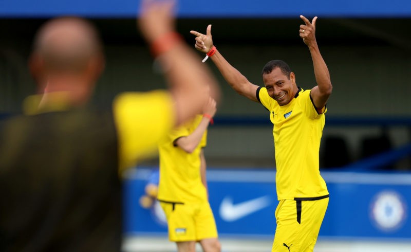 KINGSTON UPON THAMES, ENGLAND - AUGUST 04: Gilberto Silva during the Game4Ukraine training session at Kingsmeadow on August 04, 2023 in Kingston upon Thames, England. Legend Andriy Shevchenko, Arsenal player and Ukraine captain Oleksandr Zinchenko, with the support of President Zelenskyy's UNITED24 initiative, will be joined by leading players and icons from the world of TV, sport, film and music in aid of Ukraine. (Photo by Tom Dulat/Getty Images)
