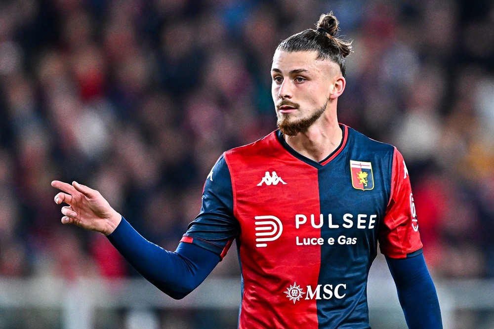 GENOA, ITALY: Radu Dragusin of Genoa reacts during the Serie A TIM match between Genoa CFC and Hellas Verona FC at Stadio Luigi Ferraris on Novembe...