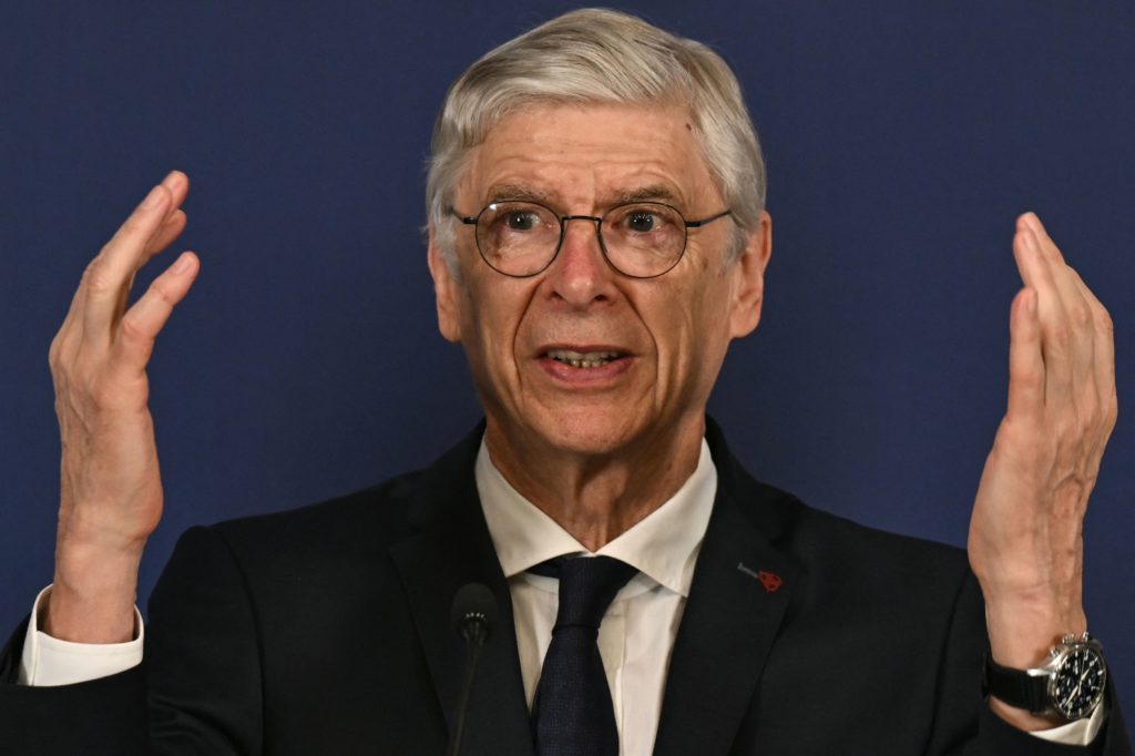 Wenger suggests rule change that would have helped Arsenal vs PSG 2 FIFA Chief of Global Football Development Arsène Wenger, speaks during a press conference regarding the FIFA-AIFF (All India Football Federation) academy and the grassroots development in Indian football in Mumbai on November 22, 2023. (Photo by Indranil MUKHERJEE / AFP) (Photo by INDRANIL MUKHERJEE/AFP via Getty Images)