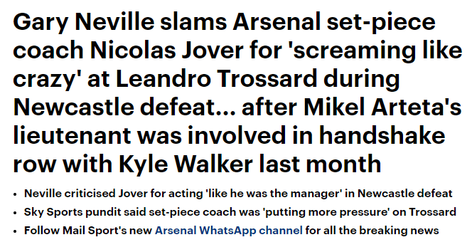 Daily Mail Arteta criticism