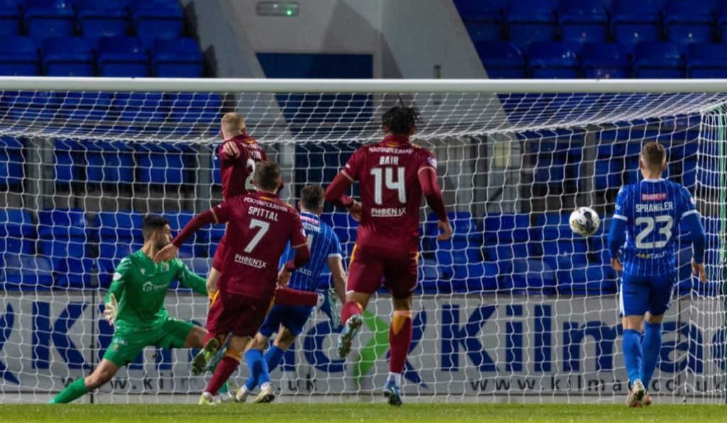 Arsenal loanee scores clinical volley for 4th goal in 5 games 2 Mika Biereth scoring for Motherwell (Photo via Biereth on Instagram)