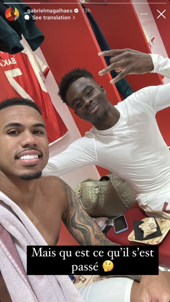 Arsenal 25yo mocks RC Lens after Wednesday's thrashing 2 Gabriel Magalhaes on his Instagram story following Arsenal's win over RC Lens on November 29th, 2023