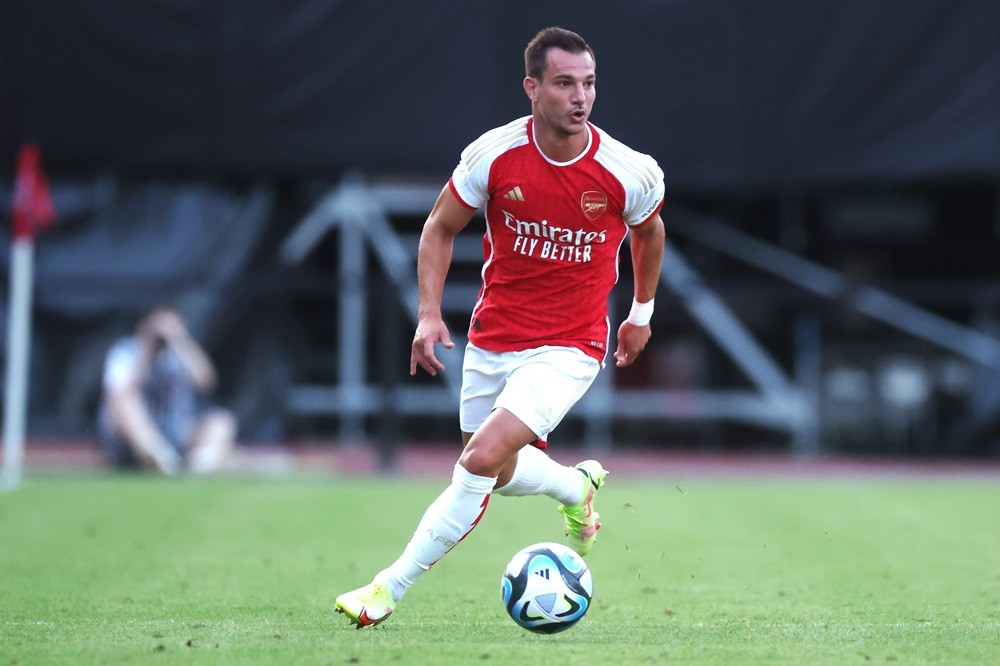 From high wages to new horizons: Unwanted Arsenal man in demand 2 NUREMBERG, GERMANY: Cedric of Arsenal FC controls the ball during the pre-season friendly match between 1. FC Nürnberg and Arsenal FC at Max-Morlock Stadion on July 13, 2023. (Photo by Alex Grimm/Getty Images)