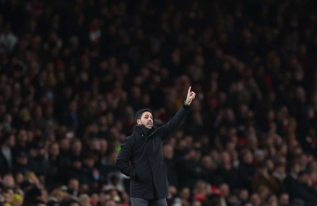 Mikel Arteta issues rallying cry to Arsenal fans 4 LONDON, ENGLAND - DECEMBER 28: Mikel Arteta, manager of Arsenal during the Premier League match between Arsenal FC and West Ham United at Emirates Stadium on December 28, 2023 in London, England. (Photo by Catherine Ivill/Getty Images)
