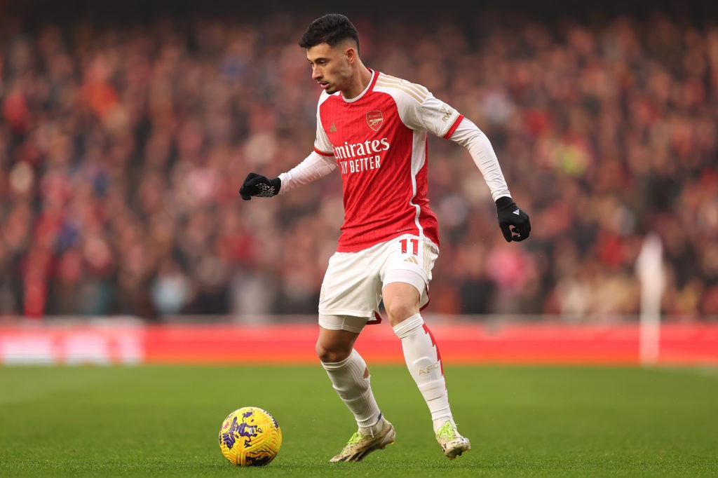 Out-of-form Arsenal 23yo remains in Mikel Arteta's plans 3 LONDON, ENGLAND - DECEMBER 02: Gabriel Martinelli of Arsenal during the Premier League match between Arsenal FC and Wolverhampton Wanderers at Emirates Stadium on December 02, 2023 in London, England. (Photo by Julian Finney/Getty Images)