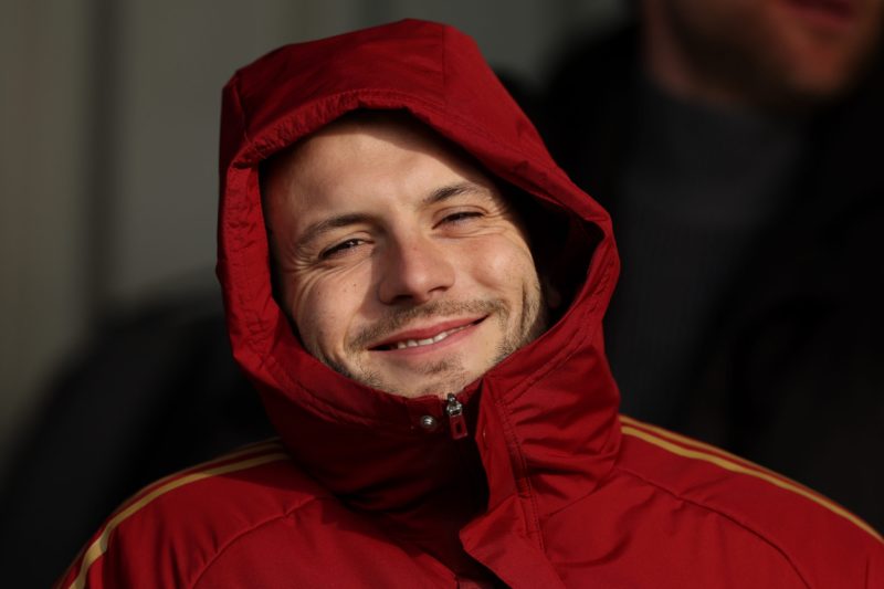 Arsenal youth teams score 10 in 2 2 BOREHAMWOOD, ENGLAND - NOVEMBER 29: Arsneal U21 coach Jack Wiltshire watches from the stands during the UEFA Youth League match between Arsenal and RC Lens at Meadow Park on November 29, 2023 in Borehamwood, England. (Photo by Richard Heathcote/Getty Images)