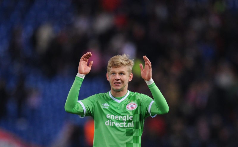 Oleksandr Zinchenko reflects on 'very important' PSV days 2 MADRID, SPAIN - NOVEMBER 23: Olexandr Zinchenko of PSV Eindhoven applauds his team's fans at the end of the UEFA Champions League match between Club Atletico de Madrid and PSV Eindhoven at Vicente Calderon Stadium on November 23, 2016 in Madrid, . (Photo by Denis Doyle/Getty Images)