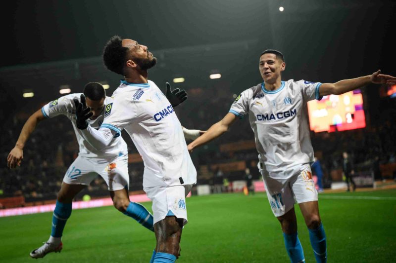 Former Arsenal captain silences critics with 7 goals in 4 games 3 Marseille's French-Gabonese forward #10 Pierre-Emerick Aubameyang celebrates scoring his team's second goal during the French L1 football match between FC Lorient and Olympique Marseille (OM) at the Stade du Moustoir in Lorient, western France, on December 10, 2023. (Photo by LOIC VENANCE/AFP via Getty Images)