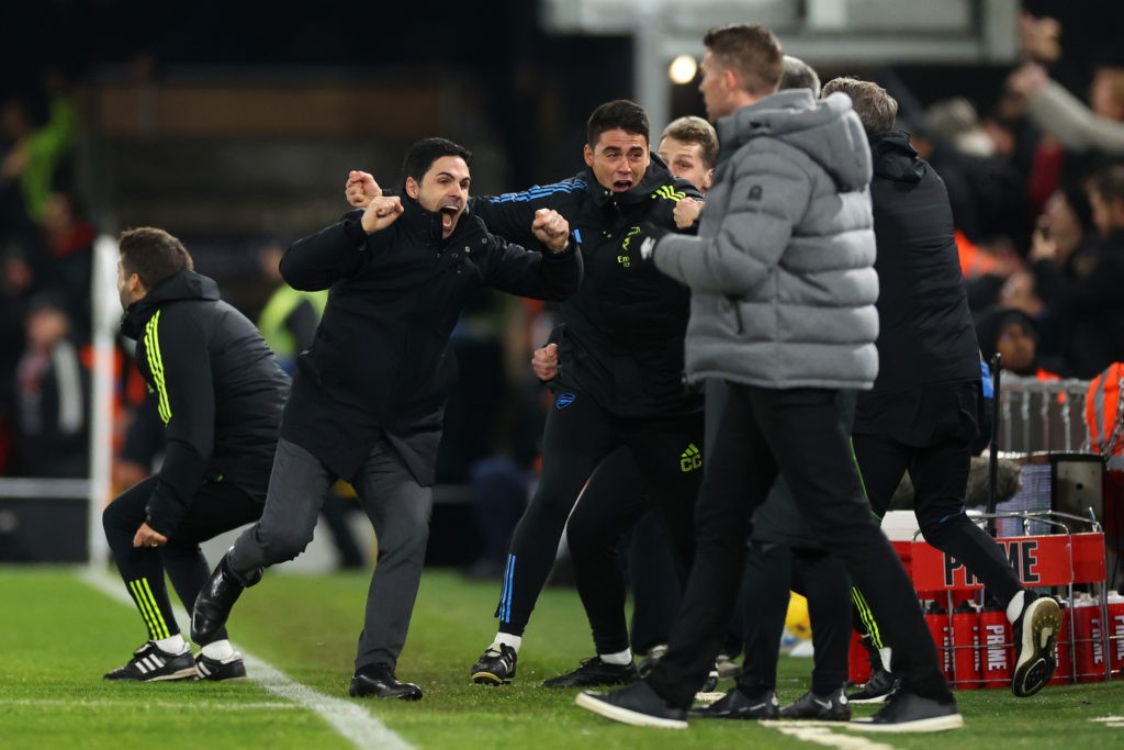 How the FA successfully made Arteta's interviews boring 3 LUTON, ENGLAND - DECEMBER 05: Mikel Arteta, Manager of Arsenal, celebrates after Declan Rice of Arsenal (not pictured) scores the team's fourth goal during the Premier League match between Luton Town and Arsenal FC at Kenilworth Road on December 05, 2023 in Luton, England. (Photo by Catherine Ivill/Getty Images)