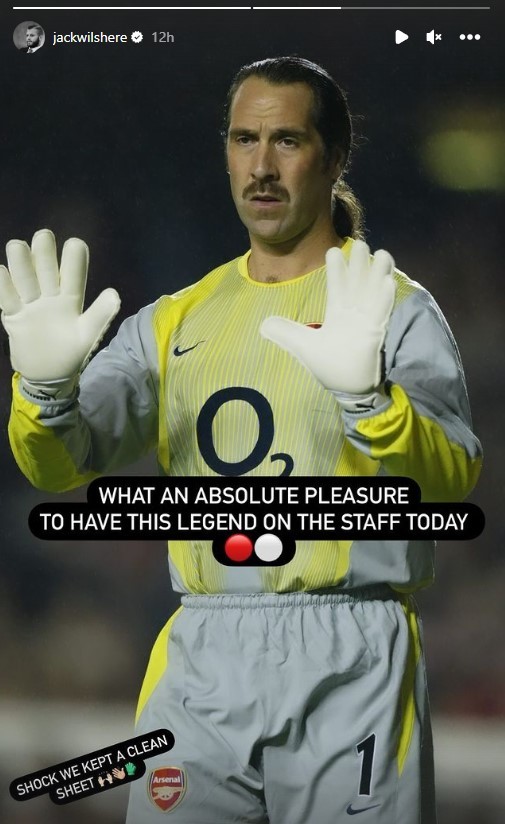 Jack Wilshere's Instagram story on Saturday, January 13th 2024