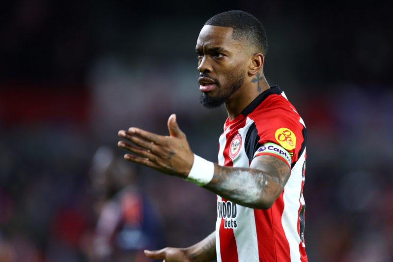 BRENTFORD, ENGLAND - JANUARY 20: Ivan Toney of Brentford reacts during the Premier League match between Brentford FC and Nottingham Forest at Gtech...