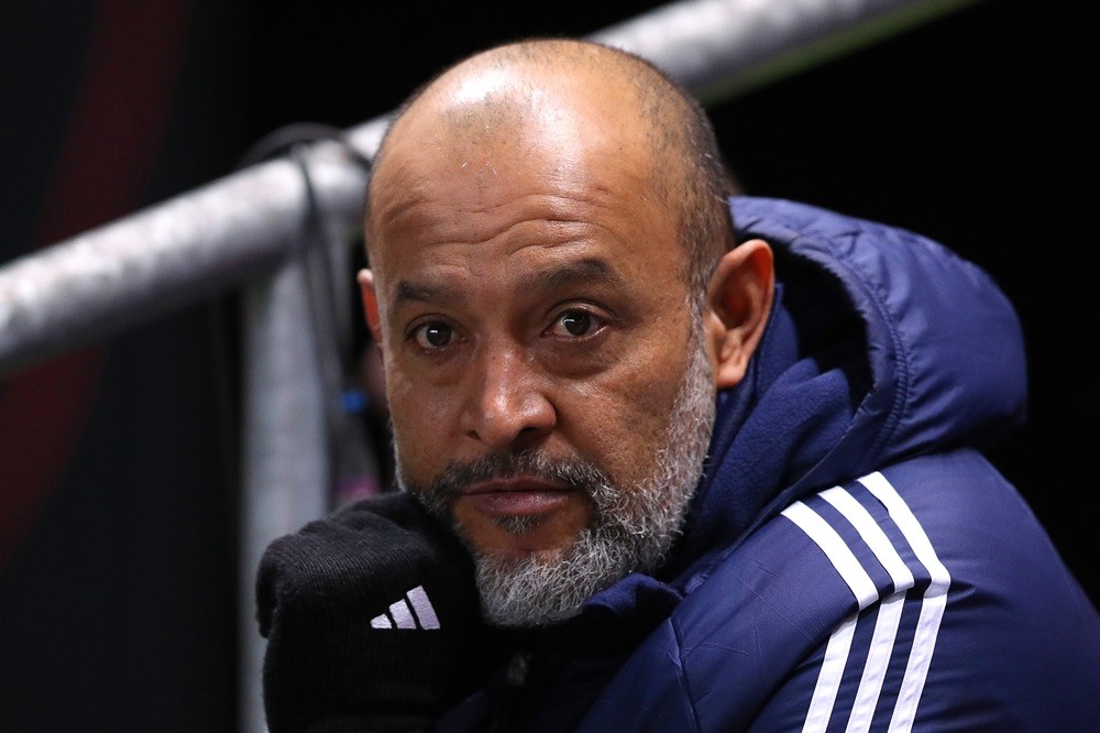 BRISTOL, ENGLAND: Nuno Espirito Santo, Manager of Nottingham Forest, looks on prior to the Emirates FA Cup Fourth Round match between Bristol City ...