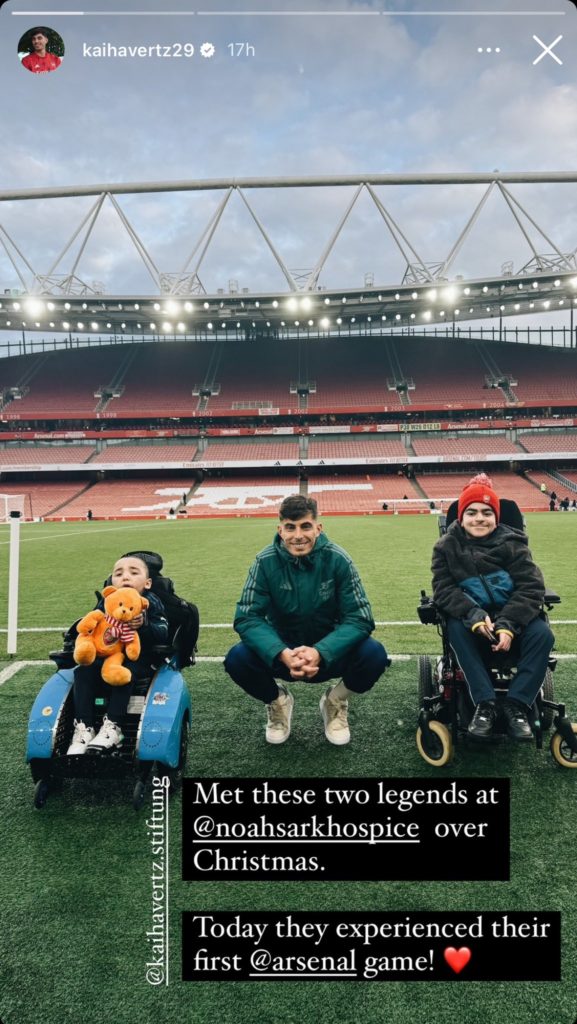 Kai Havertz posts on his Instagram story on Saturday, January 20th 2024