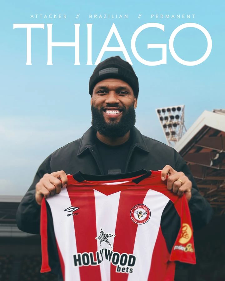 Igor Thiago after signing for Brentford (Photo via Thiago on Instagram)