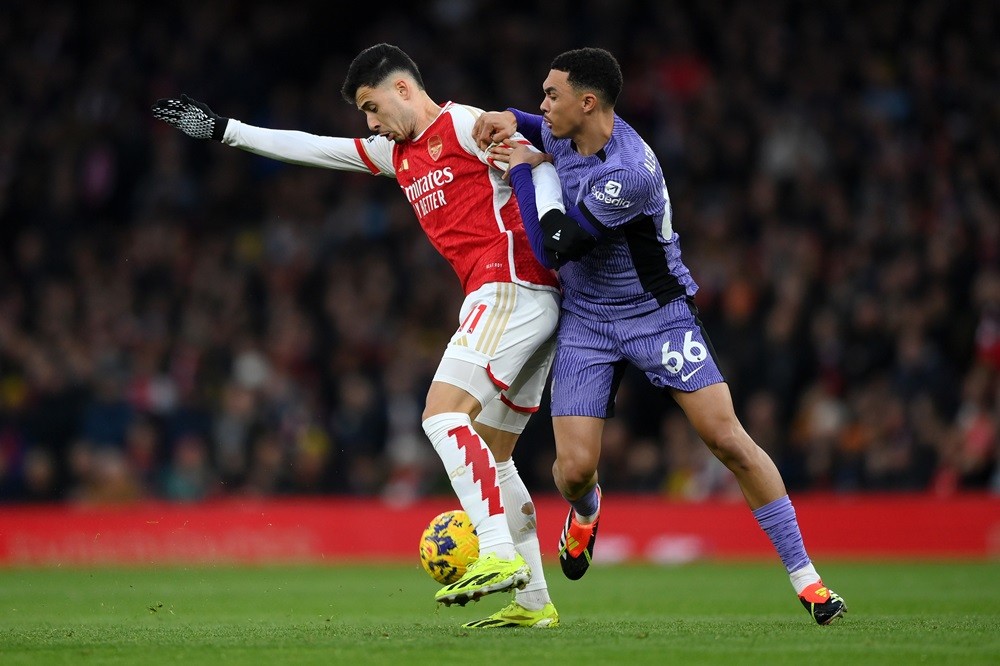Arsenal 2024/25 pre-season plans: What we know so far 4 LONDON, ENGLAND: Gabriel Martinelli of Arsenal holds off Trent Alexander-Arnold of Liverpool during the Premier League match between Arsenal FC and Liverpool FC at Emirates Stadium on February 04, 2024. (Photo by Justin Setterfield/Getty Images)