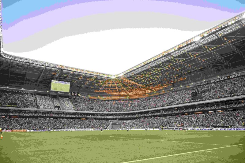 BELO HORIZONTE, BRAZIL - OCTOBER 22: General view during a match between Atletico MG and Cruzeiro as part of Brasileirao 2023 at Arena MRV on Octob...