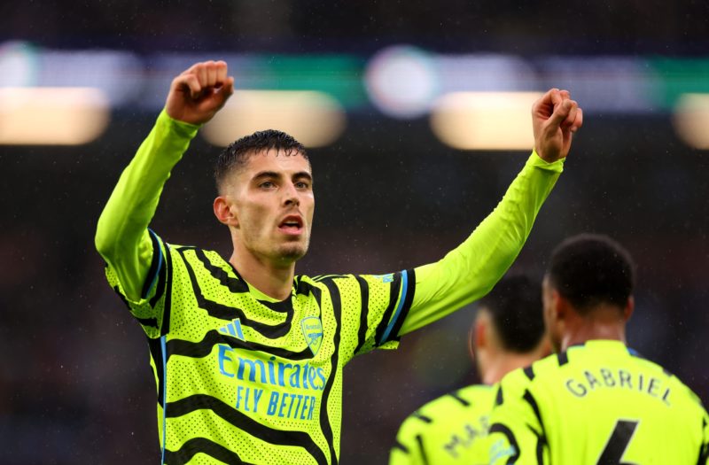 Arsenal "need to keep being focussed" warns goalscorer 2 BURNLEY, ENGLAND - FEBRUARY 17: Kai Havertz of Arsenal celebrates after scoring his team's fifth goal during the Premier League match between Burnley FC and Arsenal FC at Turf Moor on February 17, 2024 in Burnley, England. (Photo by Marc Atkins/Getty Images)