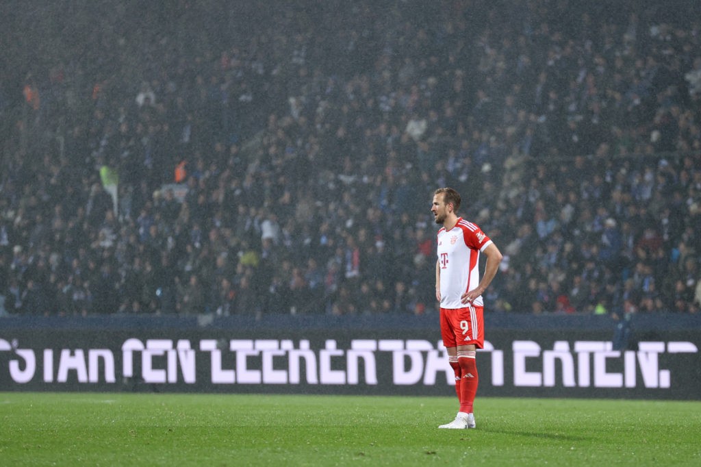 Champions League draw details & Arsenal's potential opponents 4 BOCHUM, GERMANY - FEBRUARY 18: Harry Kane of Bayern Munich looks on as the match is interrupted during the Bundesliga match between VfL Bochum 1848 and FC Bayern München at Vonovia Ruhrstadion on February 18, 2024 in Bochum, Germany. (Photo by Lars Baron/Getty Images)
