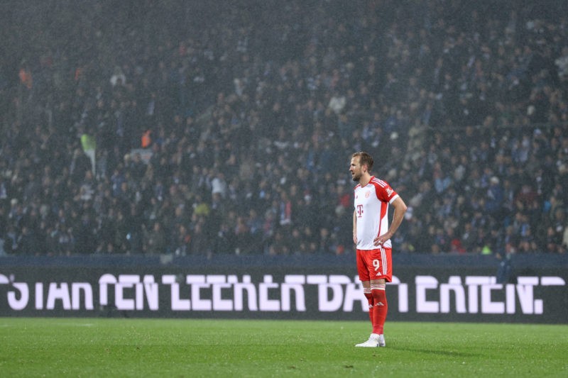 Arsenal fans revel in Kane's Bayern Munich struggles as 'Wenger's curse' strikes again 2 BOCHUM, GERMANY - FEBRUARY 18: Harry Kane of Bayern Munich looks on as the match is interrupted during the Bundesliga match between VfL Bochum 1848 and FC Bayern München at Vonovia Ruhrstadion on February 18, 2024 in Bochum, Germany. (Photo by Lars Baron/Getty Images)