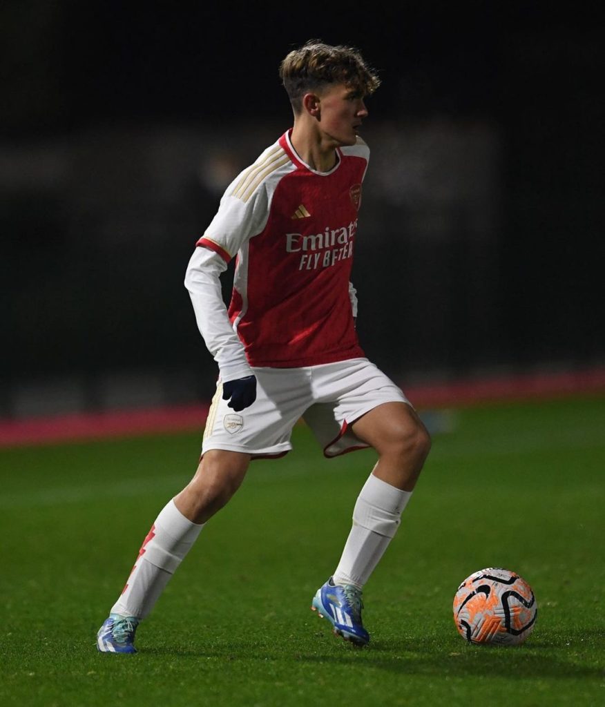 Max Dowman plays for the Arsenal academy (Photo via Dowman on Instagram)