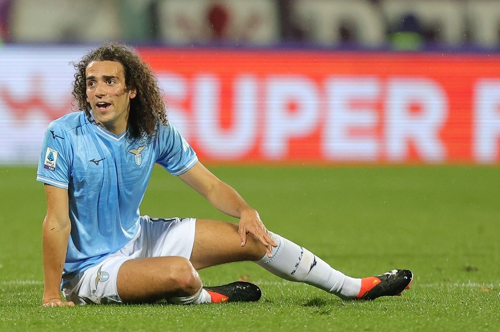Arsenal loanee and ex-Gunner both eliminated from Champions League 2 FLORENCE, ITALY: Matteo Elias Kenzo Guendouzi Olie' of SS Lazio reacts during the Serie A TIM match between ACF Fiorentina and SS Lazio at Stadio Artemio Franchi on February 26, 2024. (Photo by Gabriele Maltinti/Getty Images)