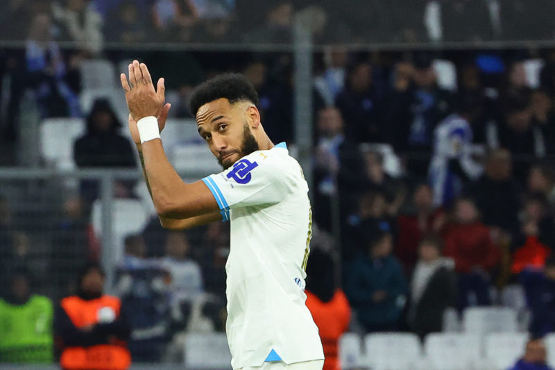Former Arsenal captain could be on the move again 2 Marseille's French forward #10 Pierre-Emerick Aubameyang reacts during the UEFA Europa League round of 16 first-leg football match between Olympique de Marseille and Villareal CF at the Velodrome Stadium in Marseille, souteastern France, on March 7, 2024. (Photo by CLEMENT MAHOUDEAU/AFP via Getty Images)
