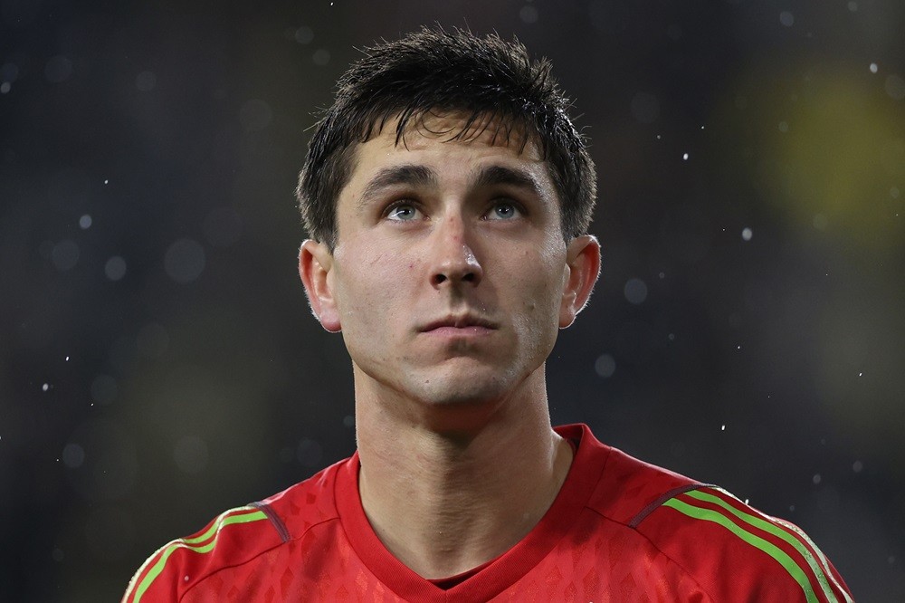 COLUMBUS, OHIO: Patrick Schulte of Columbus Crew looks on during the second half against the Los Angeles FC during the 2023 MLS Cup at Lower.com Field on December 09, 2023. (Photo by Patrick Smith/Getty Images)