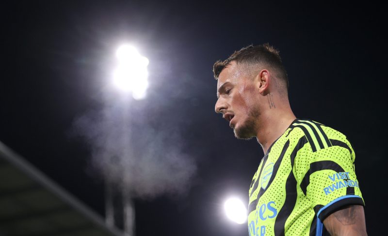 LUTON, ENGLAND - DECEMBER 05: Ben White of Arsenal during the Premier League match between Luton Town and Arsenal FC at Kenilworth Road on December...