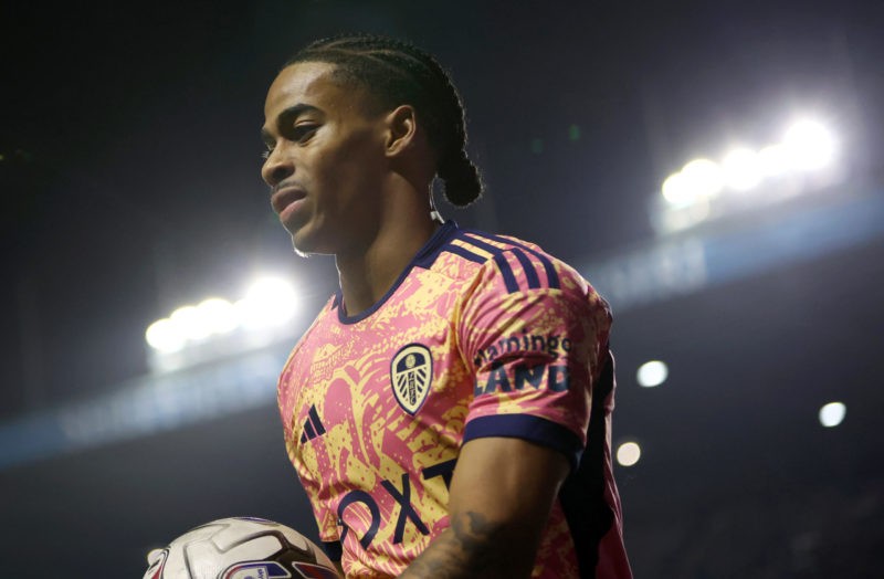 SHEFFIELD, ENGLAND - MARCH 08: Crysencio Summerville of Leeds United during the Sky Bet Championship match between Sheffield Wednesday and Leeds Un...