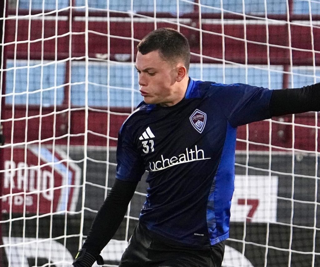 MLS goalkeeper links up with Arsenal at London Colney 4 Adam Beaudry playing for the Colorado Rapids (Photo via Colorado Rapids 2 on Instagram)