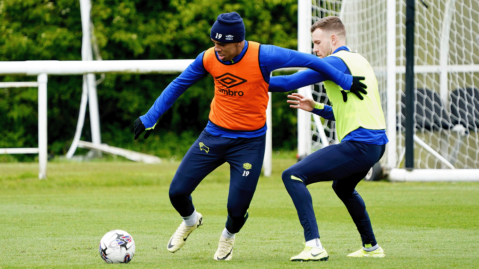 Tyreece John-Jules in training with Derby County (Photo via Derby on Twitter)