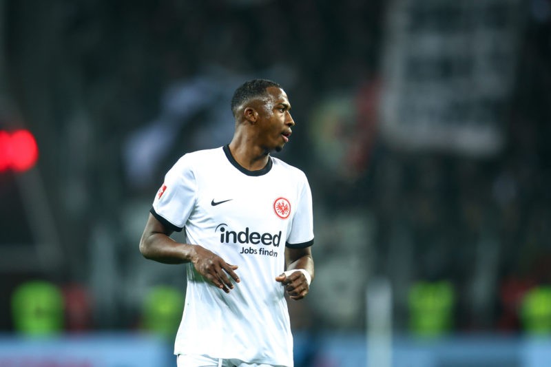 LEVERKUSEN, GERMANY - DECEMBER 17: Willian Pacho of Eintracht Frankfurt is seen during the Bundesliga match between Bayer 04 Leverkusen and Eintrac...