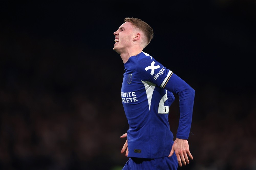 LONDON, ENGLAND: Cole Palmer of Chelsea during the Premier League match between Chelsea FC and Everton FC at Stamford Bridge on April 15, 2024. (Ph...