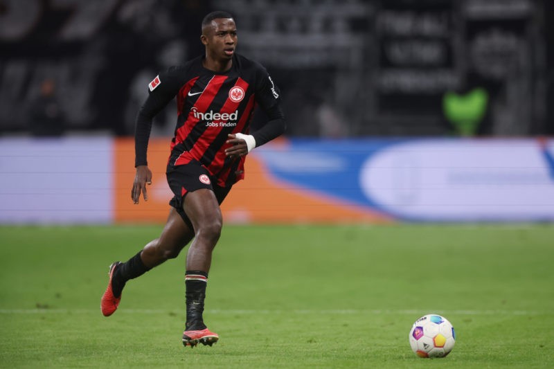 Arsenal submit €45m offer for Eintracht Frankfurt 22yo 2 FRANKFURT AM MAIN, GERMANY - JANUARY 26: Willian Pacho of Frankfurt controls the ball during the Bundesliga match between Eintracht Frankfurt and 1. FSV Mainz 05 at Deutsche Bank Park on January 26, 2024 in Frankfurt am Main, Germany. (Photo by Alex Grimm/Getty Images)