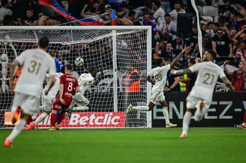 Maitland-Niles scores winner after serious Lacazette injury drama 3 Lyon's English midfielder #98 Ainsley Maitland-Niles celebrates after scoring a goal during the French L1 football match beetween Olympique Lyonnais and Stade Brestois 29 at the Groupama Stadium in Decines-Charpieu, near Lyon, on April 14, 2024. (Photo by OLIVIER CHASSIGNOLE/AFP via Getty Images)