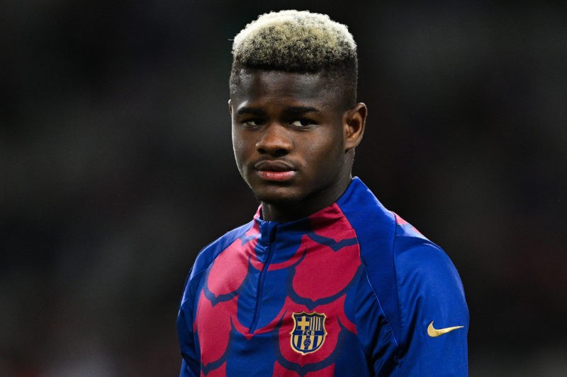 Arsenal interested in untested Barcelona youngster with €400m release clause 2 BARCELONA, SPAIN - MARCH 30: Mikayil Faye of FC Barcelona looks on prior to the LaLiga EA Sports match between FC Barcelona and UD Las Palmas at Estadi Olimpic Lluis Companys on March 30, 2024 in Barcelona, Spain. (Photo by David Ramos/Getty Images)