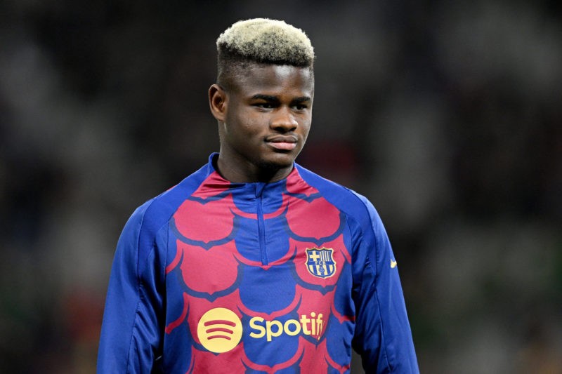 Arsenal interested in untested Barcelona youngster with €400m release clause 3 BARCELONA, SPAIN - MARCH 30: Mikayil Faye of FC Barcelona looks on prior to the LaLiga EA Sports match between FC Barcelona and UD Las Palmas at Estadi Olimpic Lluis Companys on March 30, 2024 in Barcelona, Spain. (Photo by David Ramos/Getty Images)
