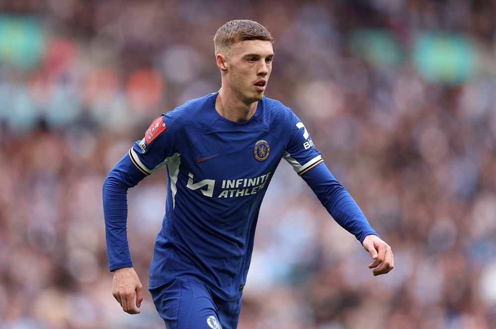 LONDON, ENGLAND: Cole Palmer of Chelsea looks on during the Emirates FA Cup Semi Final match between Manchester City and Chelsea at Wembley Stadium on April 20, 2024. (Photo by Julian Finney/Getty Images )