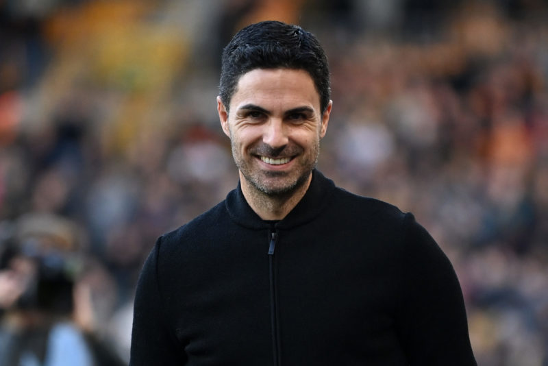 WOLVERHAMPTON, ENGLAND - APRIL 20: Arsenal manager Mikel Arteta during the Premier League match between Wolverhampton Wanderers and Arsenal FC at M...