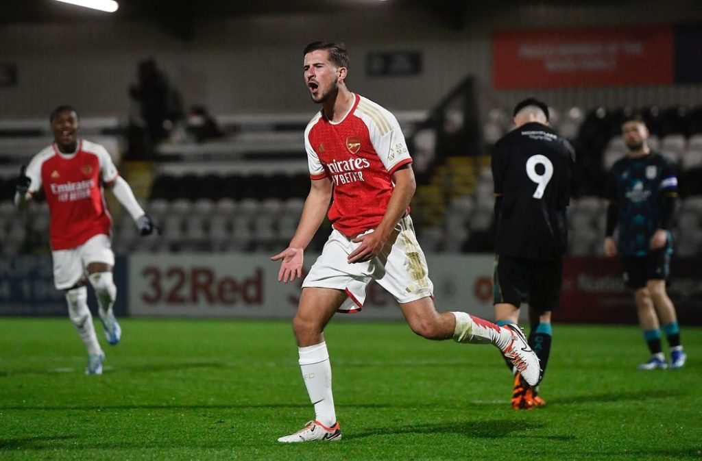 Arsenal youngster confirms exit, set to join West Ham 3 Luis Brown with Arsenal (Photo via Brown on Instagram)