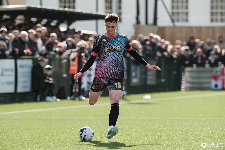 Alex Kirk playing for Bromley FC (Photo via Kirk on Instagram)