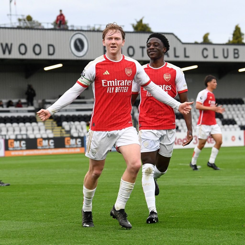 Arsenal confirm Irish loan deal 3 Jack Henry-Francis celebrates a goal for the Arsenal u21s (Photo via Arsenal Academy on Twitter)